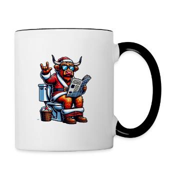 Père Noël Noël Hommes et femmes - Mug contrasté - blanc/noir - Droite