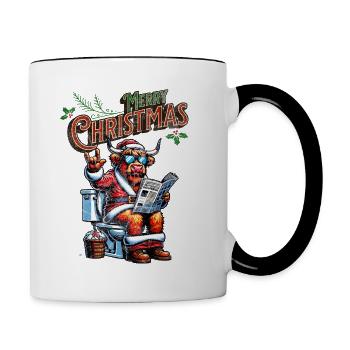 Santa Claus Christmas Men & Women - Contrasting Mug - white/black - Right