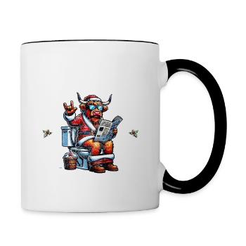 Père Noël Noël Hommes et femmes - Mug contrasté - blanc/noir - Droite