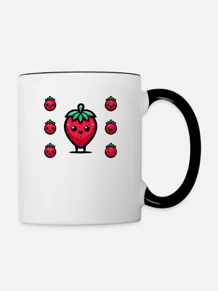 Berry Special Erdbeere - Tasse zweifarbig - Weiß/Schwarz