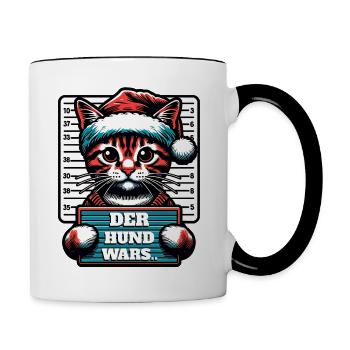 Santa Claus Funny Cats Christmas - Contrasting Mug - white/black - Right