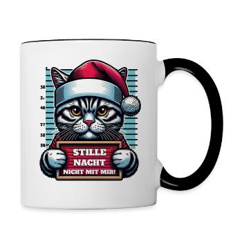 Santa Claus Funny Cats Christmas - Contrasting Mug - white/black - Right