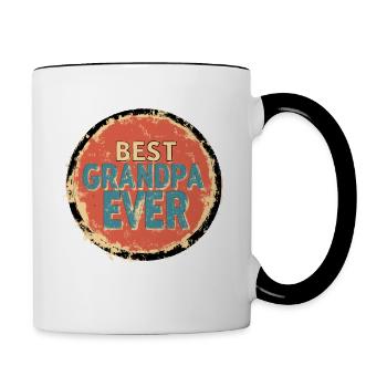 Grandpa Grandpa Best Grandpa Ever Gift Birthday - Contrasting Mug - white/black - Right