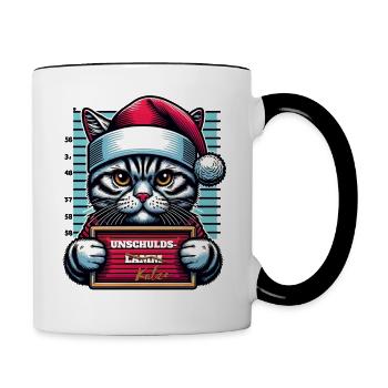 Santa Claus Funny Cats Christmas - Contrasting Mug - white/black - Right