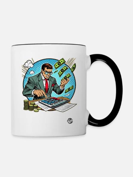 Superheld Buchhalter - Tasse zweifarbig - Weiß/Schwarz