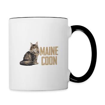 Crazy Maine Coon Lady Mother Kitten Cat - Tasse zweifarbig - Weiß/Schwarz - Rechts