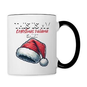 Sleep lazy Santa Claus This is my Christmas pajama - Tasse zweifarbig - Weiß/Schwarz - Rechts