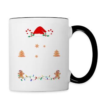 Le plus susceptible de manger des biscuits du Père Noël Noël coquin - Mug contrasté - blanc/noir - Droite