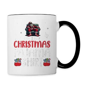Sleep lazy Santa Claus This is my Christmas pajama - Tasse zweifarbig - Weiß/Schwarz - Rechts