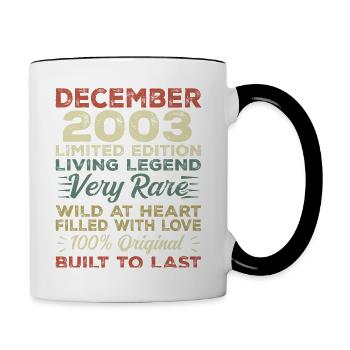December 2003 - birthday December 2003 year - Contrasting Mug - white/black - Right