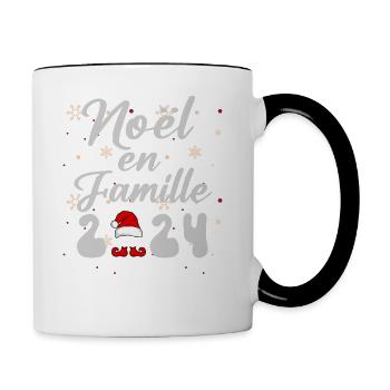 Noël en famille 2024 - Mug contrasté - blanc/noir - Droite