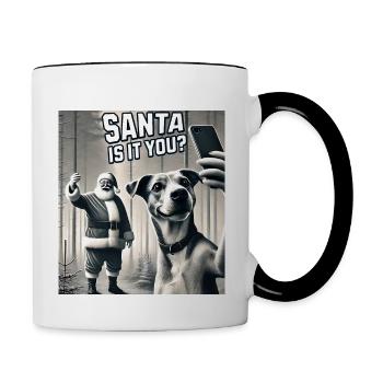 Cats Selfie Santa Selfie Christmas - Contrasting Mug - white/black - Right