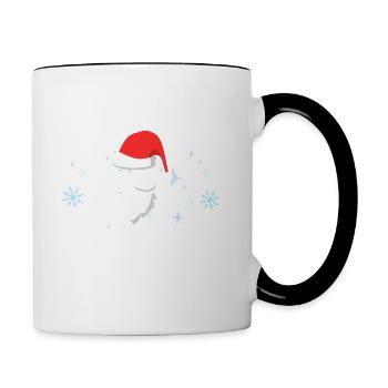 J attends le père Noël - Mug contrasté - blanc/noir - Droite
