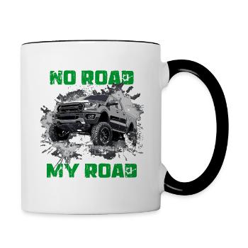4x4 Off Road Offroad Mud Dirty Picup Pick Up Truck - Contrasting Mug - white/black - Right