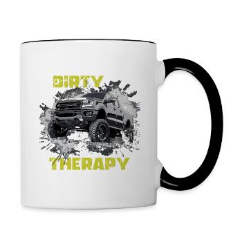 Pick-up 4x4 Dirty Therapy Offroad - Mug contrasté - blanc/noir - Droite