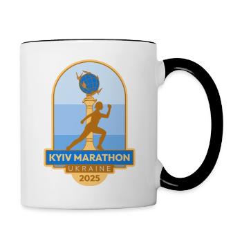 Marathon de Kiev – 2025 – Ukraine - Mug contrasté - blanc/noir - Droite