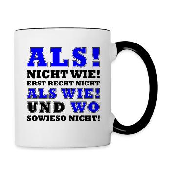 Grammatik Deutsch Lehrer und Lehrerin - Tasse zweifarbig - Weiß/Schwarz - Rechts