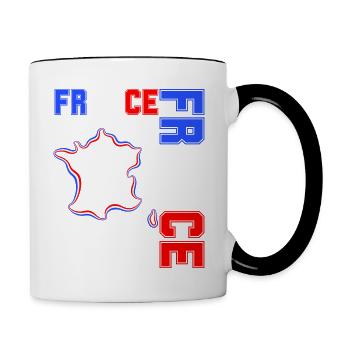 drapeau france cadeau, cadeau france drapeau - Mug contrasté - blanc/noir - Droite