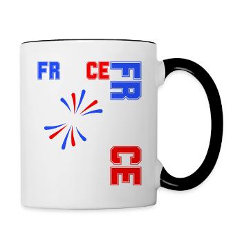 drapeau france cadeau, cadeau france drapeau - Mug contrasté - blanc/noir - Droite