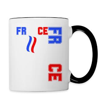 drapeau france cadeau, cadeau france drapeau - Mug contrasté - blanc/noir - Droite