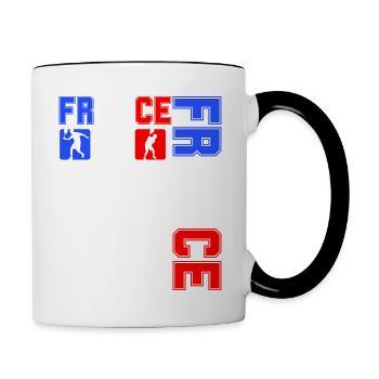 drapeau france cadeau, cadeau france drapeau padel - Mug contrasté - blanc/noir - Droite