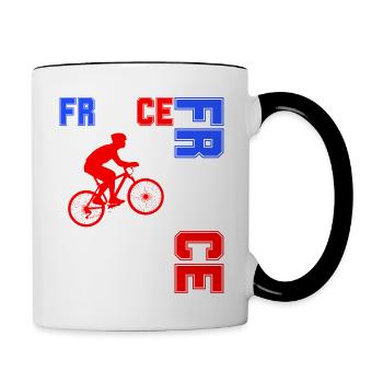 drapeau france cadeau, cadeau france drapeau Vélo - Mug contrasté - blanc/noir - Droite