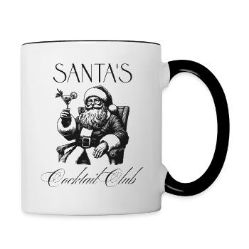 Santa's Cocktail Club - Tasse zweifarbig - Weiß/Schwarz - Rechts
