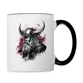 Valhalla Viking Wikinger Vikings Odin - Tasse zweifarbig - Weiß/Schwarz - Rechts