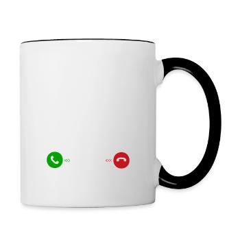 Tut mir leid, ich kann nicht sprechen, ich bin in meiner anderen Leitung - Tasse zweifarbig - Weiß/Schwarz - Rechts
