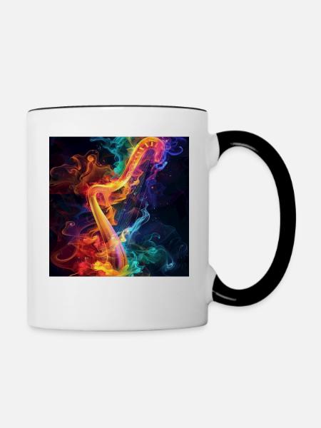 Harfe - Tasse zweifarbig - Weiß/Schwarz