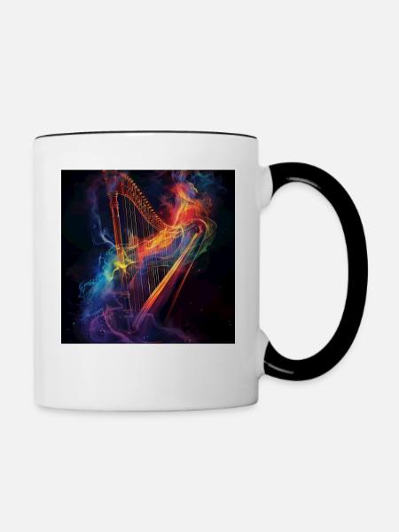 Harfe - Tasse zweifarbig - Weiß/Schwarz