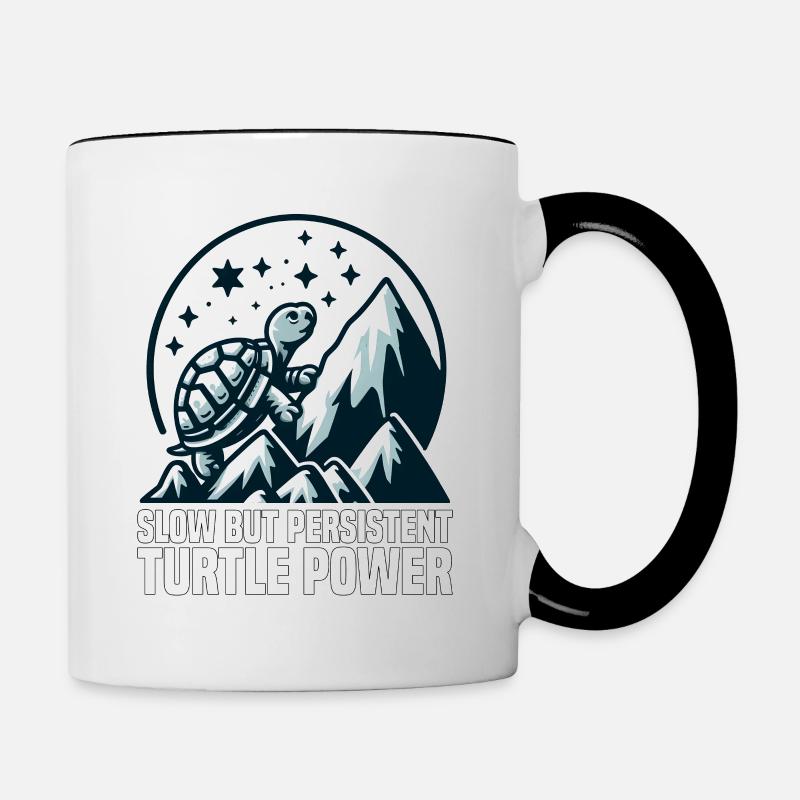 UNE PUISSANCE LENTE MAIS PERSISTANTE DES TORTUES - Mug contrasté - blanc/noir