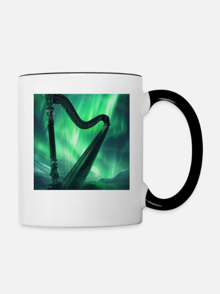 Harfe - Tasse zweifarbig - Weiß/Schwarz