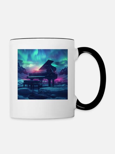 Klavier - Tasse zweifarbig - Weiß/Schwarz