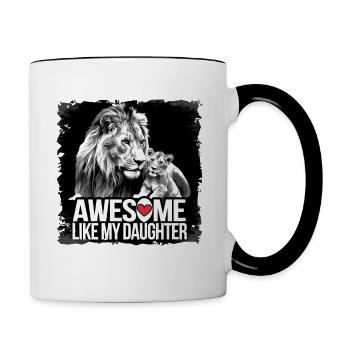 Awesome Like My Daughter Dad Father's Day & Mother's Day - Contrasting Mug - white/black - Right