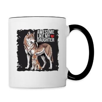 Awesome Like My Daughter Dad Father's Day & Mother's Day - Contrasting Mug - white/black - Right
