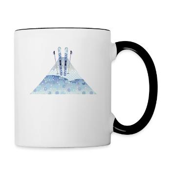 Ski d’hiver Aventure Design Ski d’hiver - Mug contrasté - blanc/noir - Droite