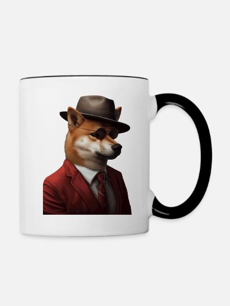 Shiba Inu - Tasse zweifarbig - Weiß/Schwarz