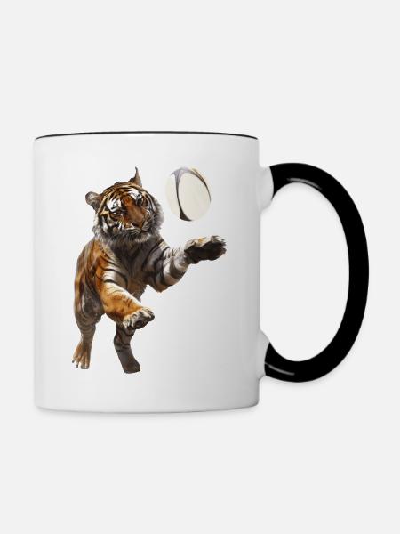 Tiger - Tasse zweifarbig - Weiß/Schwarz