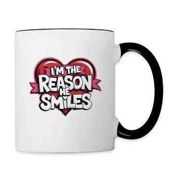 Partner zum Valentinstag fürn Schatz Liebe - Tasse zweifarbig - Weiß/Schwarz - Rechts