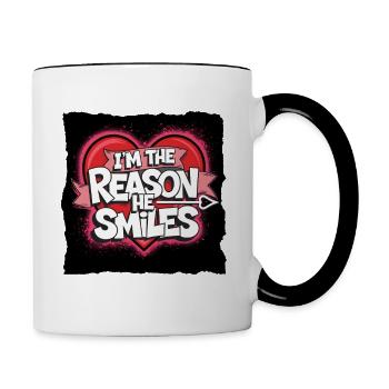 Partner zum Valentinstag fürn Schatz Liebe - Tasse zweifarbig - Weiß/Schwarz - Rechts