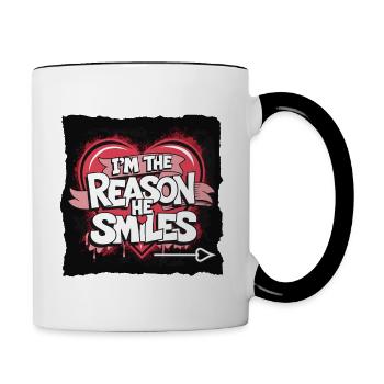 Partner zum Valentinstag fürn Schatz Liebe - Tasse zweifarbig - Weiß/Schwarz - Rechts