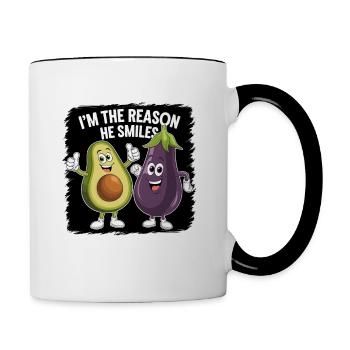 Partner zum Valentinstag fürn Schatz Liebe - Tasse zweifarbig - Weiß/Schwarz - Rechts