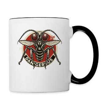 Mouche insecte dangereuse - Mug contrasté - blanc/noir - Droite