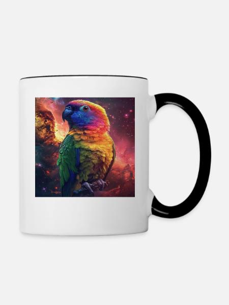 Sittiche - Tasse zweifarbig - Weiß/Schwarz