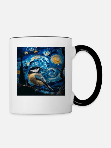 Meise - Tasse zweifarbig - Weiß/Schwarz