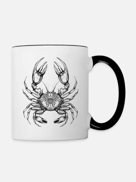 Krabbe - Tasse zweifarbig - Weiß/Schwarz