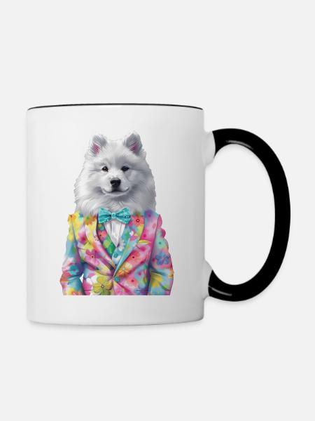 Samojede - Tasse zweifarbig - Weiß/Schwarz