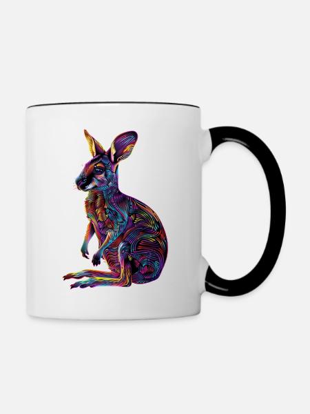 Wallaby - Tasse zweifarbig - Weiß/Schwarz