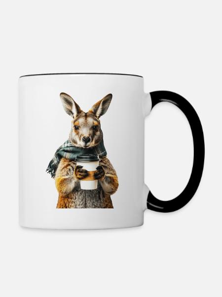 Wallaby Kaffee - Tasse zweifarbig - Weiß/Schwarz